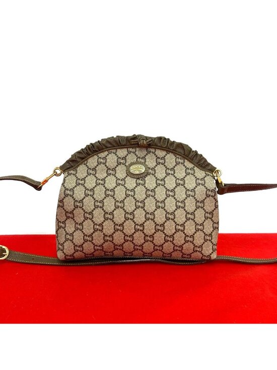 Gucci Handbags - Gucci Vintage Plus Leather Shoulder Bag Pochette Brown